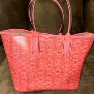 Michael Kors Coral Pink Logo Tote